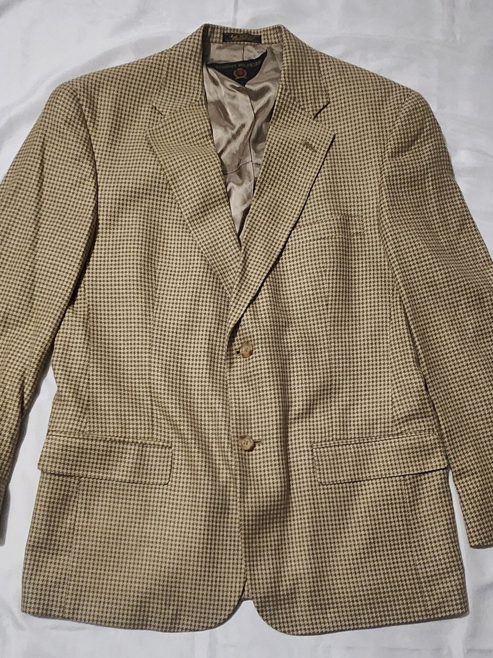 Mens Tommy Hilfiger Tan Houndstooth Sport Coat